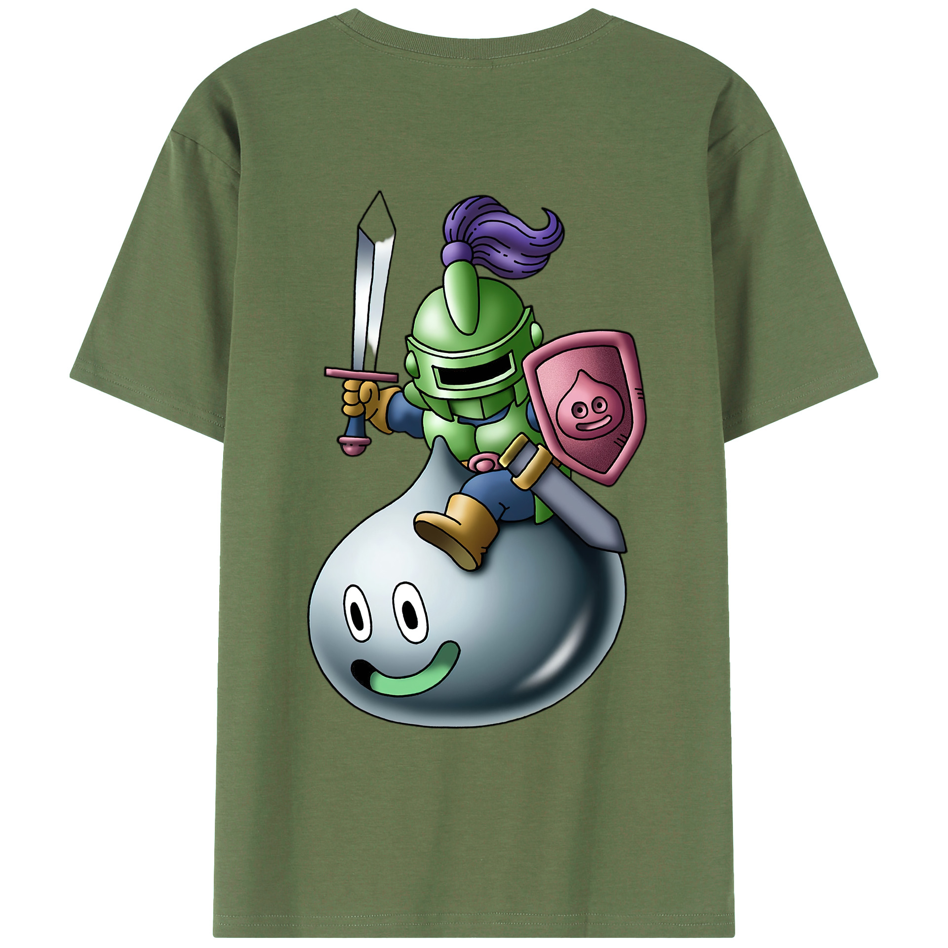 （画像用） ドラゴンクエスト Doragon Kuesuto Dragon Quest 綿100％ メンズ半袖Tシャツ（バックプリント） 通気性